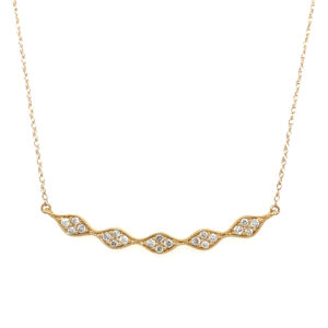 Yellow Gold Diamond Bar Necklace