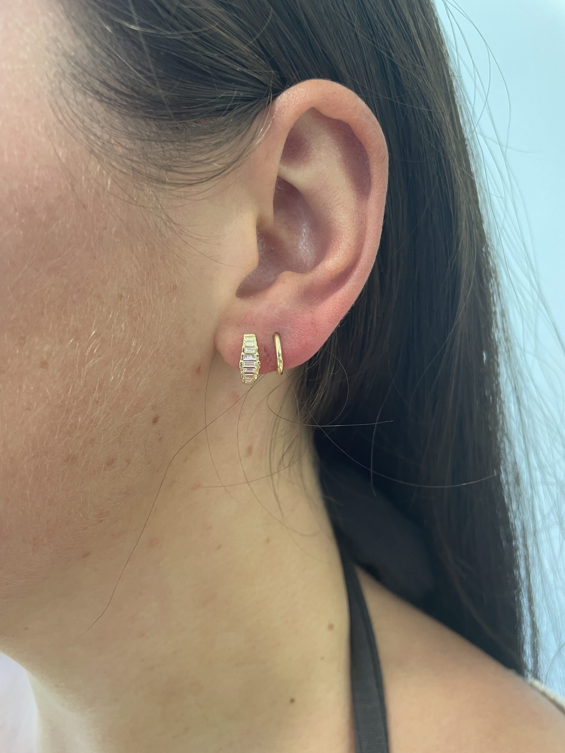 Yellow Gold Diamond Hoop Earrings