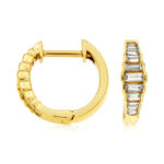Yellow Gold Diamond Hoop Earrings
