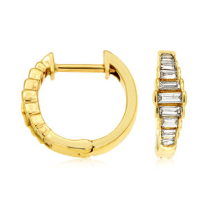 Yellow Gold Diamond Hoop Earrings