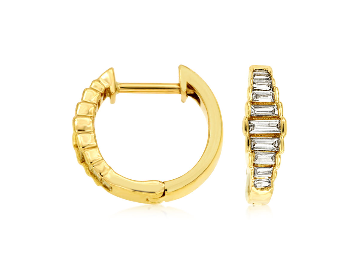 Yellow Gold Diamond Hoop Earrings