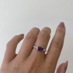Yellow Gold Amethyst Ring with Diamonds