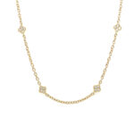 Yellow Gold Quatrefoil Diamond Station Necklace