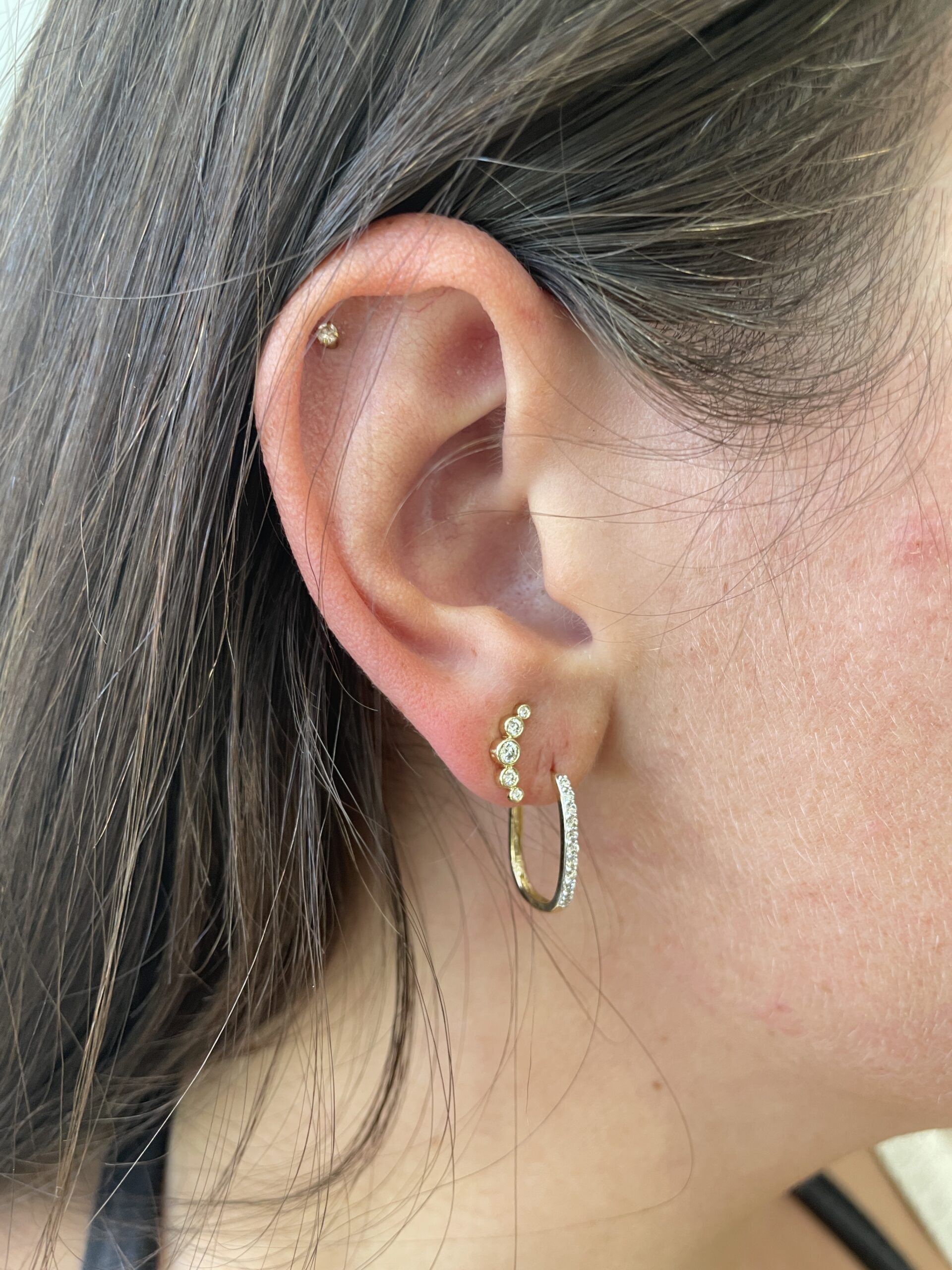 Yellow Gold Diamond Earrings