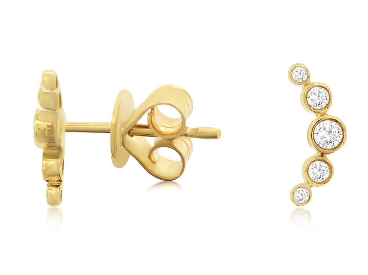 Yellow Gold Diamond Earrings