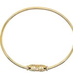 Yellow Gold Bangle Bracelet with Diamonds