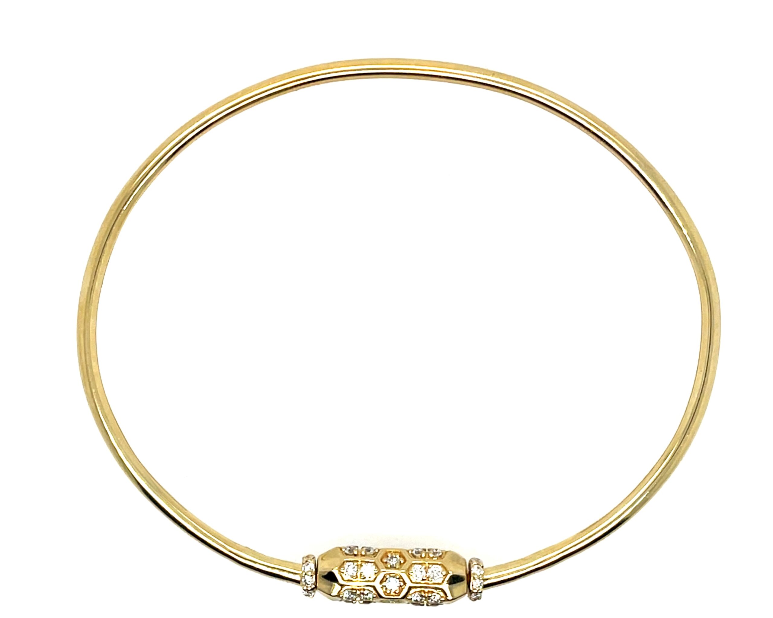 Yellow Gold Bangle Bracelet with Diamonds