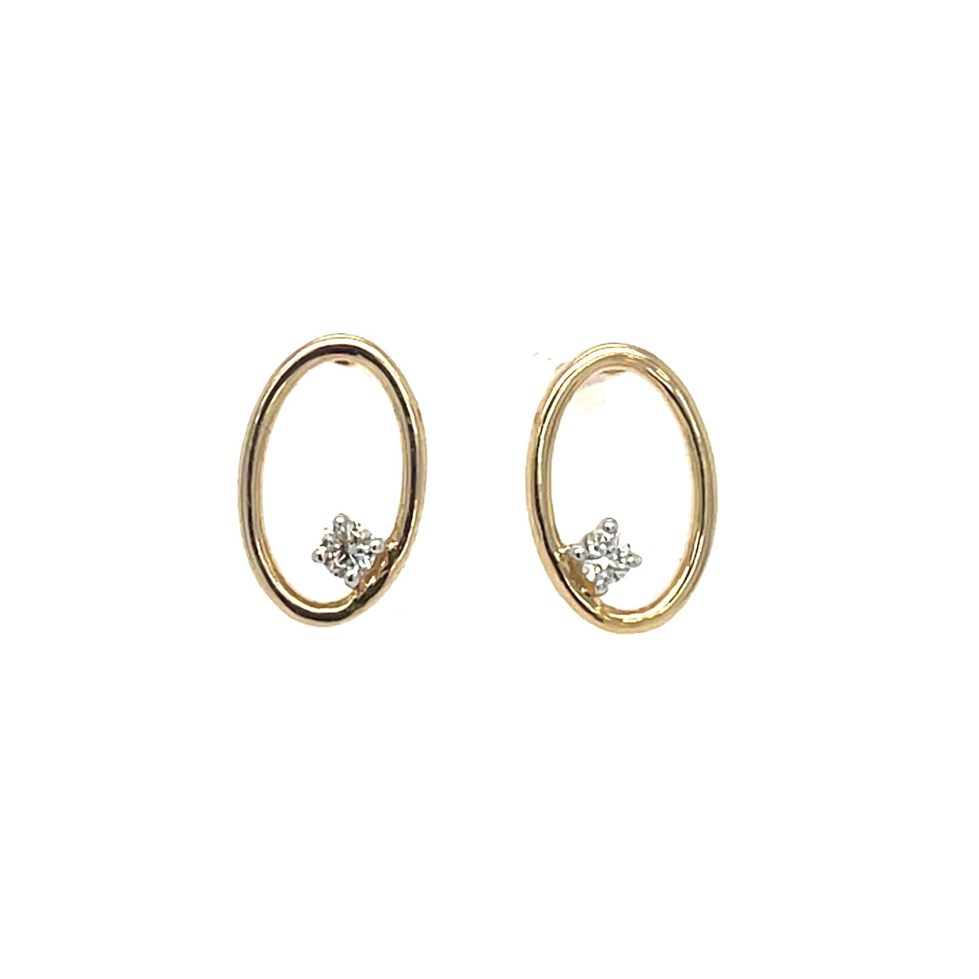 Yellow Gold Diamond Earrings