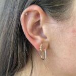 Yellow Gold Diamond Hoop Earrings