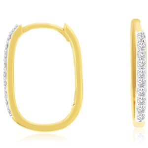 Yellow Gold Diamond Hoop Earrings
