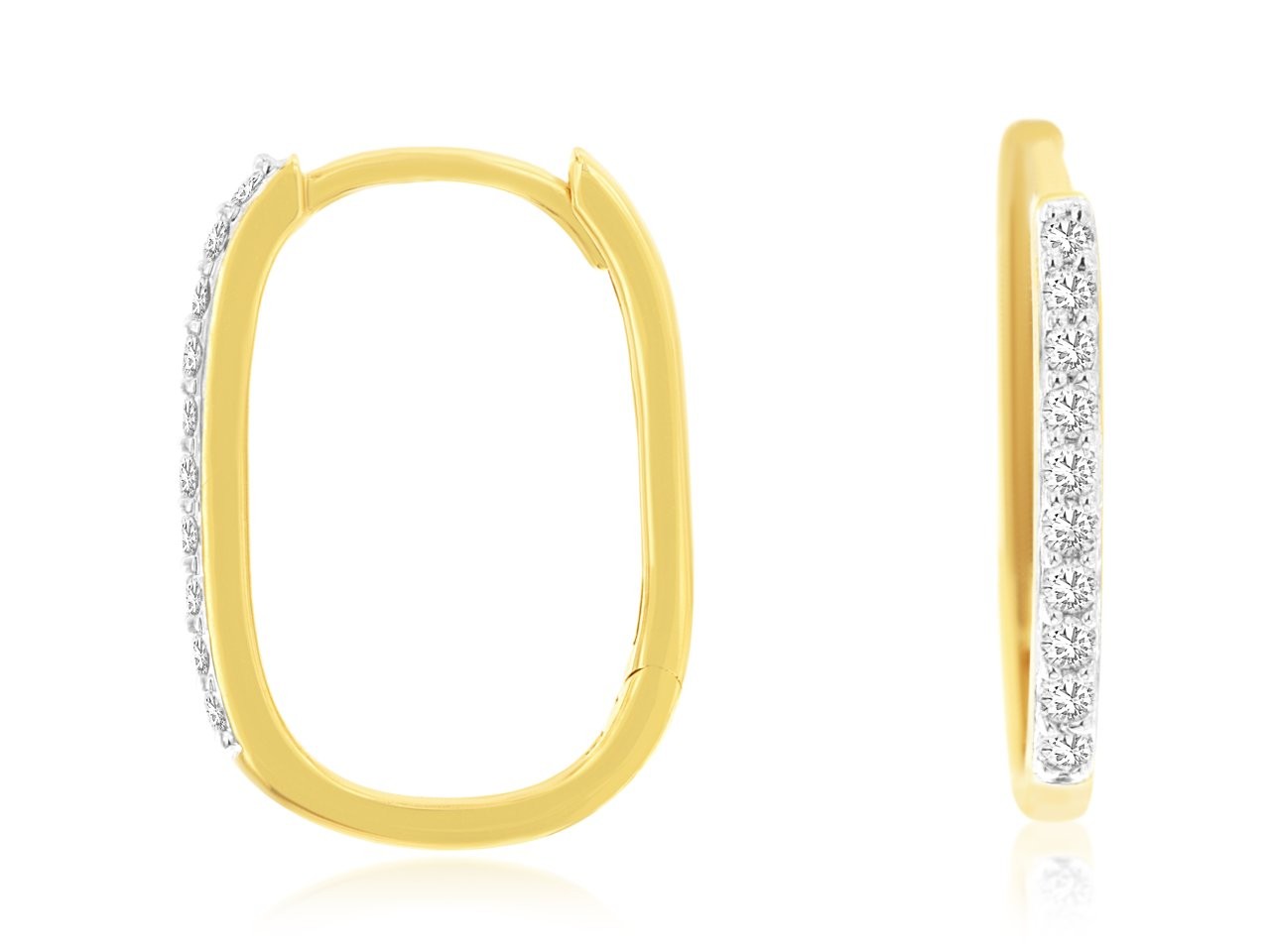 Yellow Gold Diamond Hoop Earrings