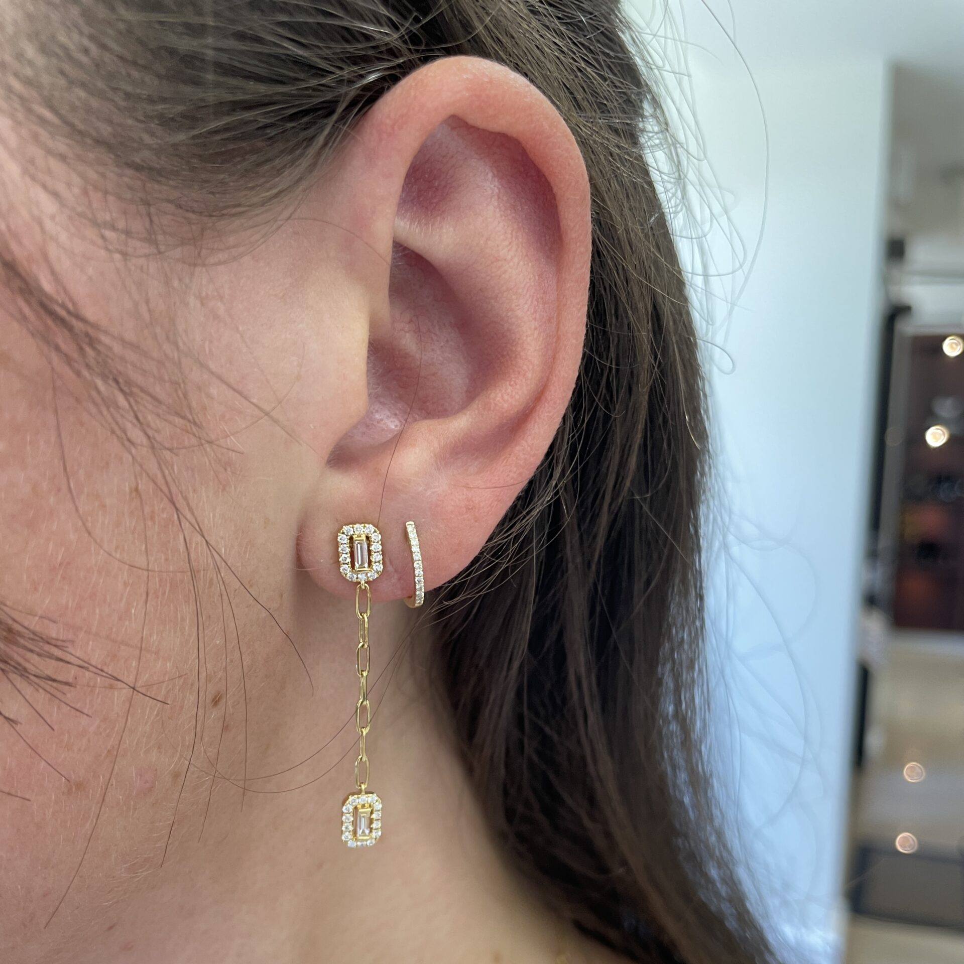 Yellow Gold Diamond Earrings