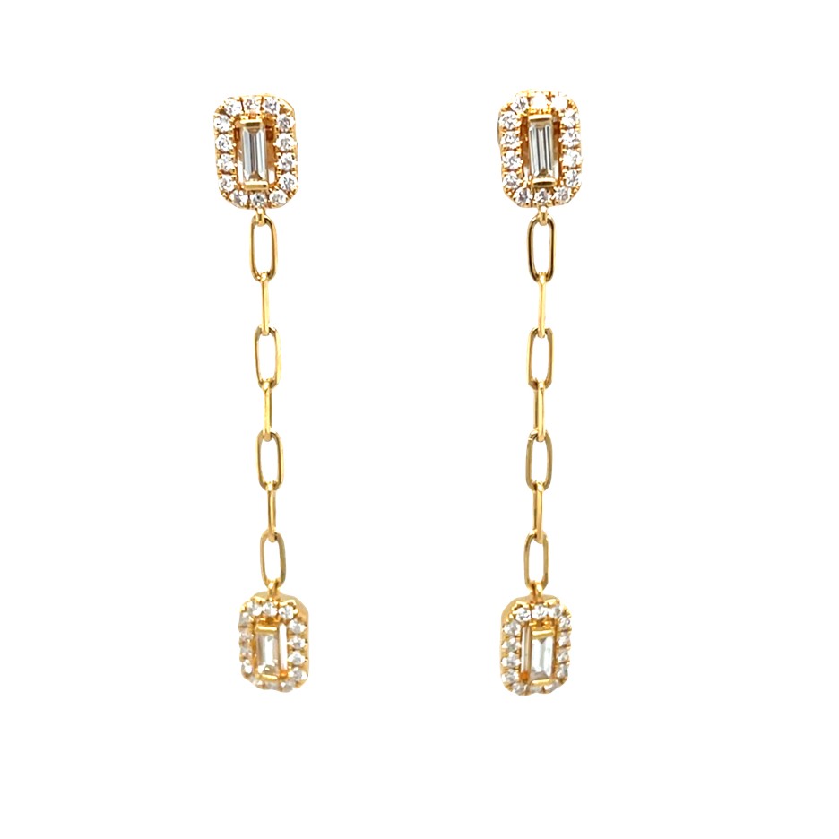 Yellow Gold Diamond Earrings