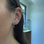 White Gold Sapphire Earrings with Diamonds