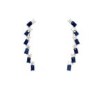 White Gold Sapphire Earrings with Diamonds