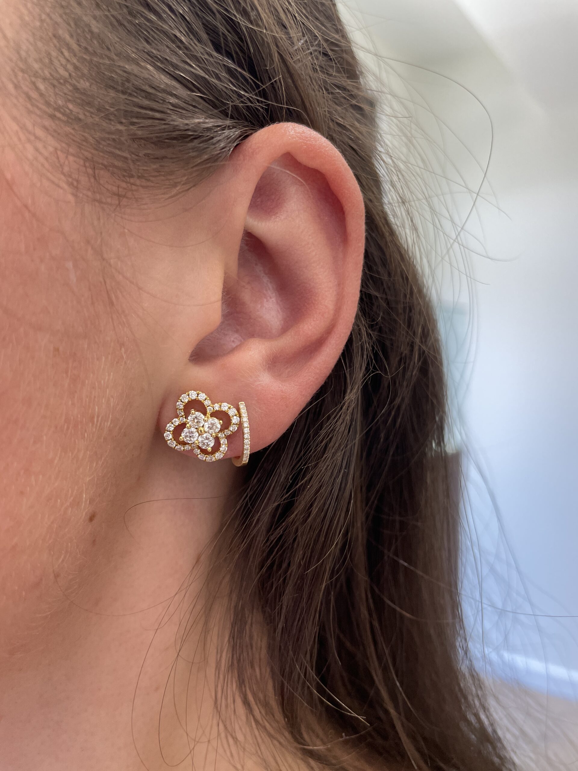 Yellow Gold Diamond Earrings