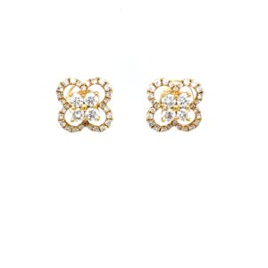 Yellow Gold Diamond Earrings
