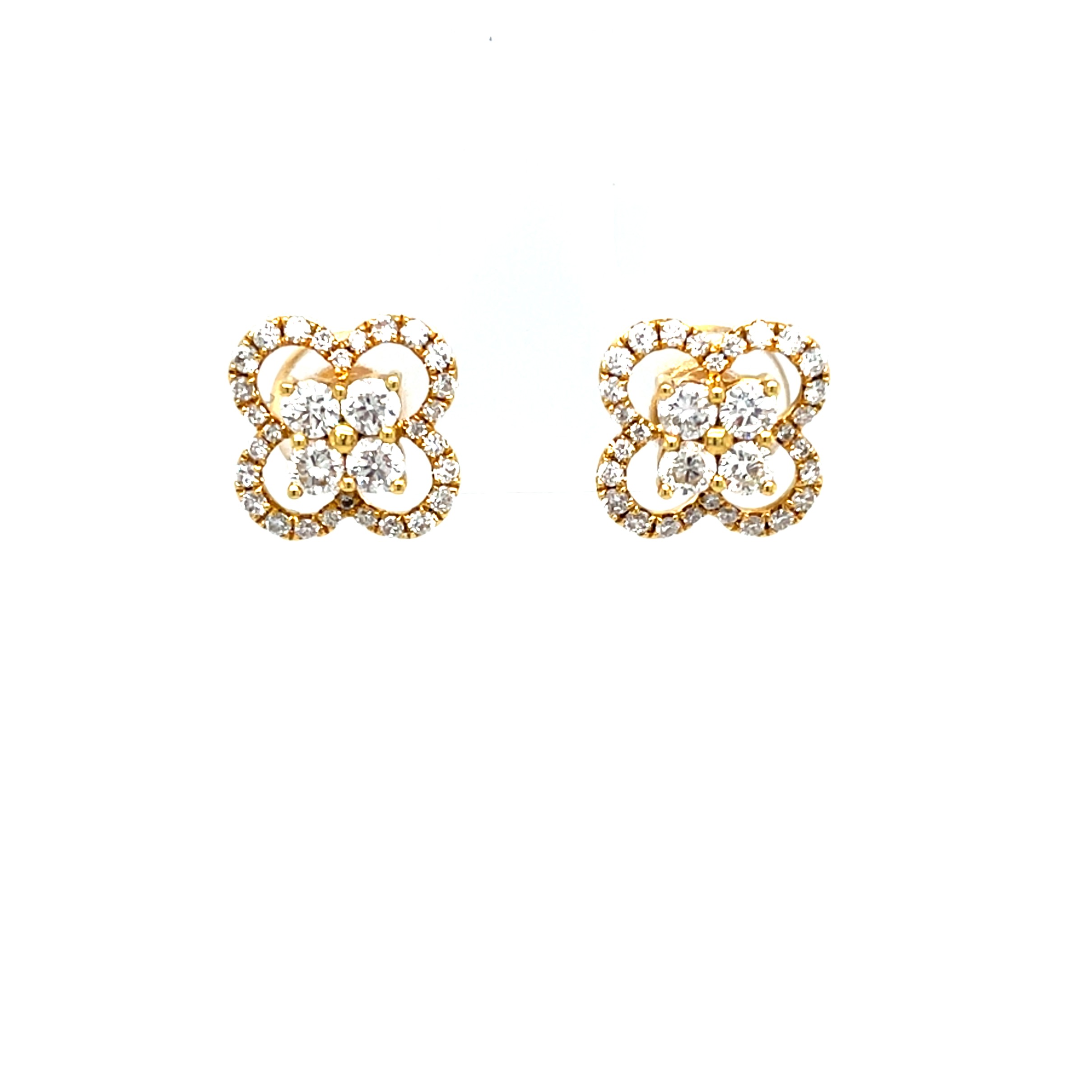 Yellow Gold Diamond Earrings