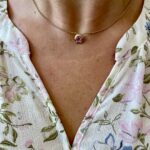 Yellow Gold Bezel-Set Pink Sapphire Pendant Necklace