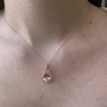 Rose Gold Morganite Necklace with Diamond Halo