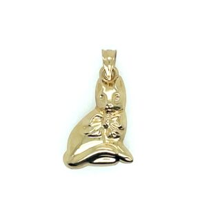 Estate: Yellow Gold Puffed Cat Charm
