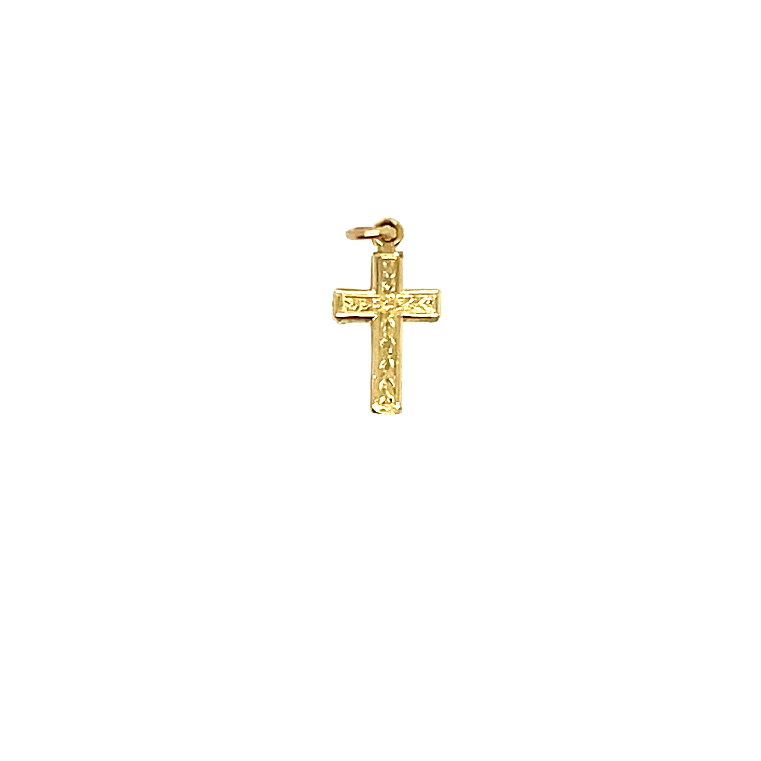 Estate: Yellow Gold Mini Cross Charm