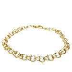 Estate: Yellow Gold Double Linked Charm Bracelet