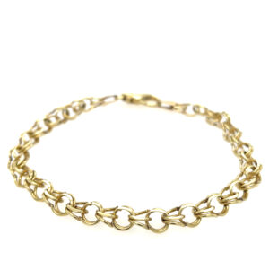 Estate: Yellow Gold Double Linked Charm Bracelet