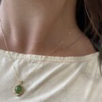 Estate: Yellow Gold Jade Pendant