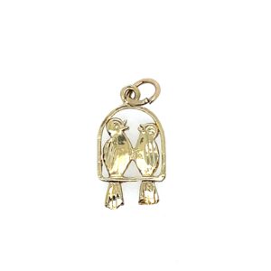 Estate: Yellow Gold Lovebirds Charm