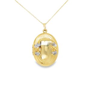 Estate: Yellow, White, and Rose Gold Locket Necklace