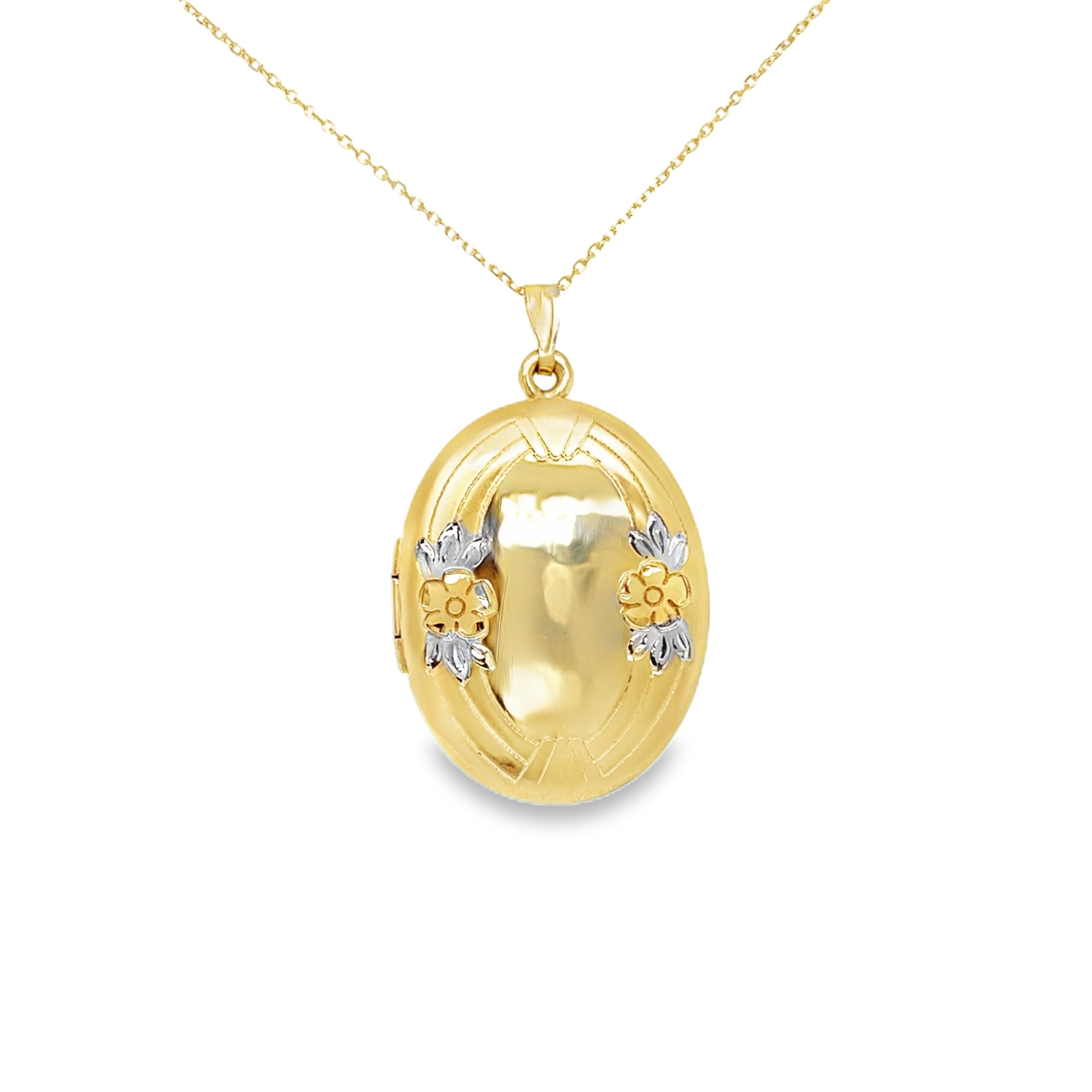 Estate: Yellow, White, and Rose Gold Locket Necklace