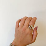 Estate: Yellow Gold Freeform Diamond Cluster Ring