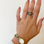 Estate: Yellow Gold Floral Motif Diamond Ring
