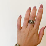 Estate: Yellow Gold Floral Motif Diamond Ring