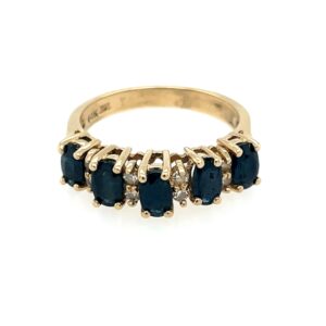 Estate: Yellow Gold Sapphire and Diamond Ring