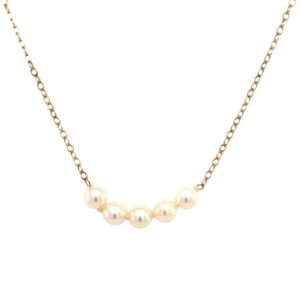 Estate: Yellow Gold Pearl Necklace