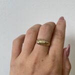 Estate: Yellow Gold Diamond-Cut Ridged Dome Ring