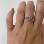 Estate: Yellow Gold Aquamarine Ring with Diamonds