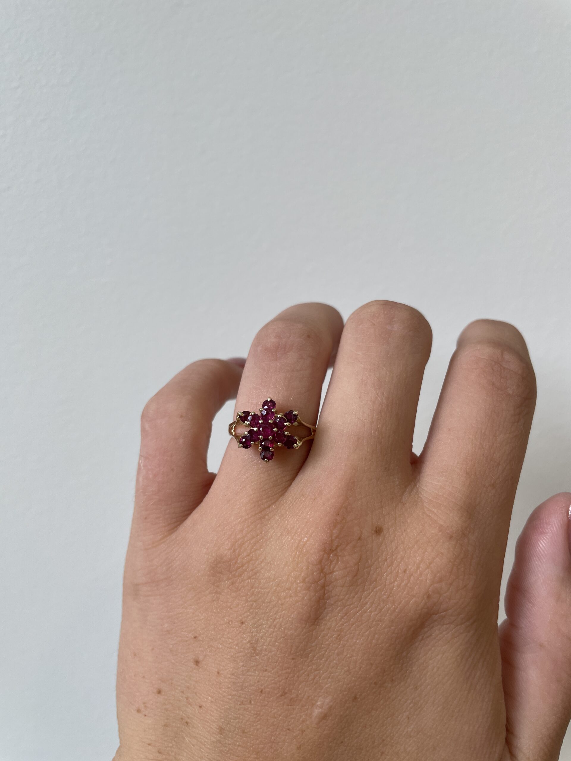 Estate: Yellow Gold Ruby Cluster Ring