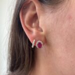 White Gold Diamond Huggie Hoop Earrings