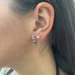 White Gold Sapphire & Diamond Hoop Earrings