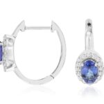 White Gold Tanzanite and Diamond Earrings