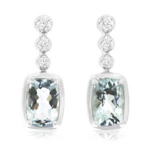 White Gold Aquamarine Drop Earrings