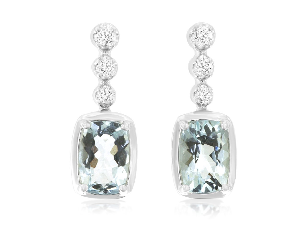 White Gold Aquamarine Drop Earrings