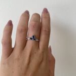 White Gold Sapphire and Diamond Ring