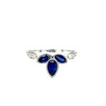 White Gold Sapphire and Diamond Ring