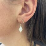 Yellow Gold Rhombus-Shaped Mother of Pearl Briolette Earrings