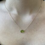 Yellow Gold Peridot Briolette Necklace