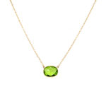 Yellow Gold Peridot Briolette Necklace